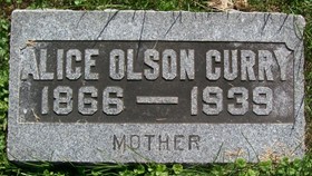OLSON CURRY, SARAH ALICE - Muscatine County, Iowa | SARAH ALICE OLSON CURRY 