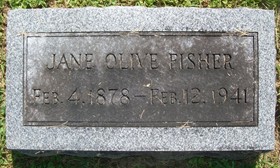 FISHER, JANE OLIVE - Muscatine County, Iowa | JANE OLIVE FISHER 