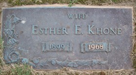 KHONE, ESTHER E. - Muscatine County, Iowa | ESTHER E. KHONE 
