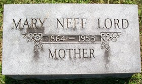 NEFF LORD, MARY MARGARET - Muscatine County, Iowa | MARY MARGARET NEFF LORD 