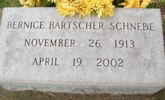 BARTSCHER SCHNEDE, BERNICE - Muscatine County, Iowa | BERNICE BARTSCHER SCHNEDE 