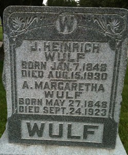 WULF, ANNA MARGARETHA - Muscatine County, Iowa | ANNA MARGARETHA WULF 