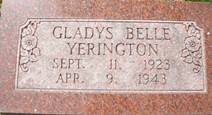 YERINGTON, GLADYS BELLE - Muscatine County, Iowa | GLADYS BELLE YERINGTON 