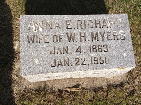 RICHARDS MYERS, ANNA ELIZABETH - O'Brien County, Iowa | ANNA ELIZABETH RICHARDS MYERS 