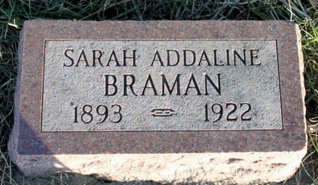 BRAMAN, SARAH ADDALINE - Page County, Iowa | SARAH ADDALINE BRAMAN 