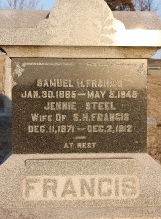 STEEL FRANCIS, JENNIE - Page County, Iowa | JENNIE STEEL FRANCIS 