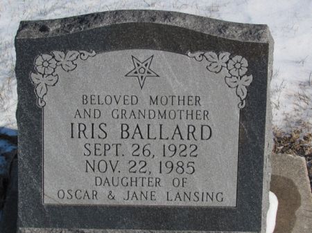 LANSING BALLARD, IRIS - Polk County, Iowa | IRIS LANSING BALLARD 