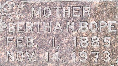 BOPE, BERTHA N. - Poweshiek County, Iowa | BERTHA N. BOPE 