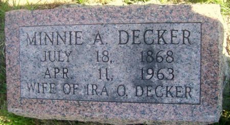 DECKER, MINNIE A. - Poweshiek County, Iowa | MINNIE A. DECKER 