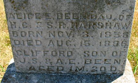 HARSHAW BEEN, ALICE E. - Ringgold County, Iowa | ALICE E. HARSHAW BEEN 