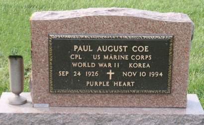 COE, PAUL AUGUST - Scott County, Iowa | PAUL AUGUST COE 