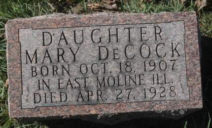 DECOCK, MARY - Scott County, Iowa | MARY DECOCK 