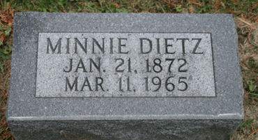 DIETZ, MINNIE - Scott County, Iowa | MINNIE DIETZ 