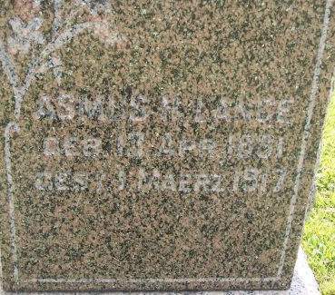 LANGE, ASMUS H. - Scott County, Iowa | ASMUS H. LANGE 