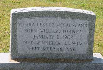 LESHER MCCAUSLAND, CLARA - Scott County, Iowa | CLARA LESHER MCCAUSLAND 