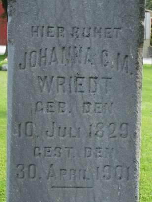 WRIEDT, JOHANNA C. M. - Scott County, Iowa | JOHANNA C. M. WRIEDT 