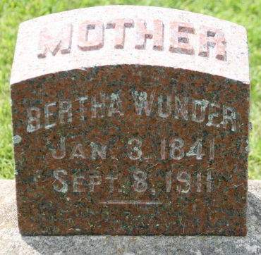 WUNDER, BERTHA - Scott County, Iowa | BERTHA WUNDER 