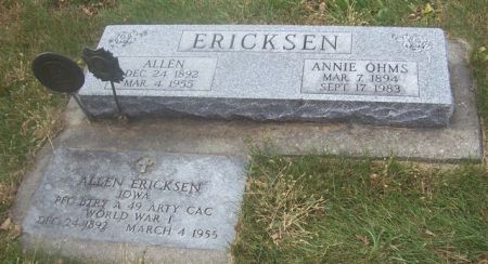 ERICKSEN, ANNIE - Shelby County, Iowa | ANNIE ERICKSEN 