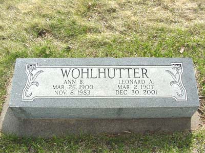 WOHLHUTTER, LEONARD A. - Shelby County, Iowa | LEONARD A. WOHLHUTTER 