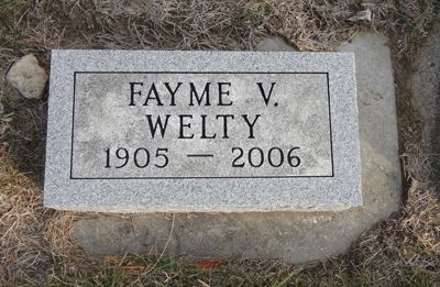 WELTY, FAYME V. - Story County, Iowa | FAYME V. WELTY 