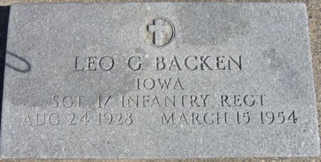 BACKEN, LEO - Tama County, Iowa | LEO BACKEN 