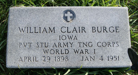 BURGE, WILLIAM CLAIR - Taylor County, Iowa | WILLIAM CLAIR BURGE 