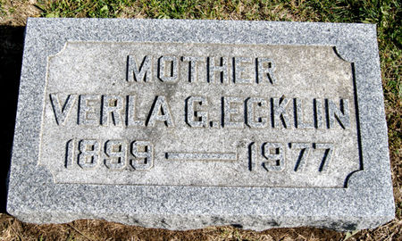HAYS ECKLIN, VERLA GRACE - Taylor County, Iowa | VERLA GRACE HAYS ECKLIN 