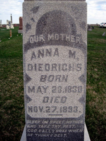 DIEDRICHS, ANNA M - Van Buren County, Iowa | ANNA M DIEDRICHS 