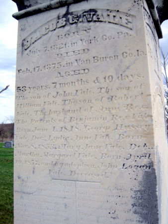 VALE, JACOB G - Van Buren County, Iowa | JACOB G VALE 