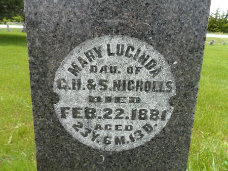 NICHOLLS, MARY LUCINDA - Warren County, Iowa | MARY LUCINDA NICHOLLS 
