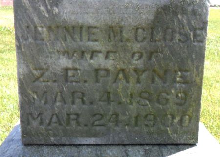 CLOSE PAYNE, JENNIE M. - Warren County, Iowa | JENNIE M. CLOSE PAYNE 