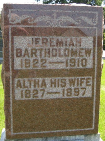 BARTHOLOMEW, JEREMIAH - Washington County, Iowa | JEREMIAH BARTHOLOMEW 