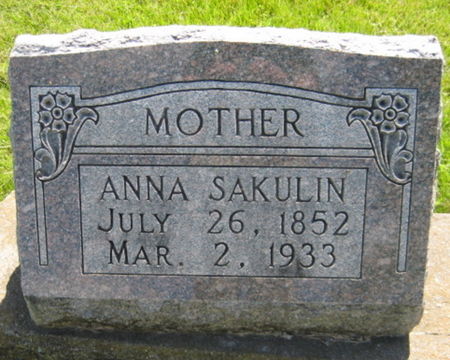 SAKULIN, ANNA - Washington County, Iowa | ANNA SAKULIN 