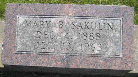 SAKULIN, MARY B. - Washington County, Iowa | MARY B. SAKULIN 