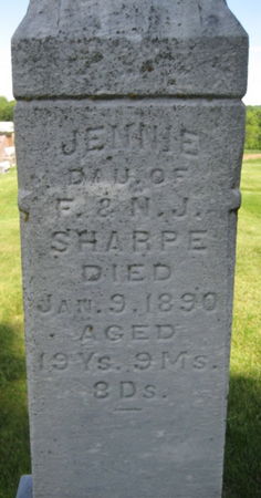 SHARPE, JENNIE - Washington County, Iowa | JENNIE SHARPE 