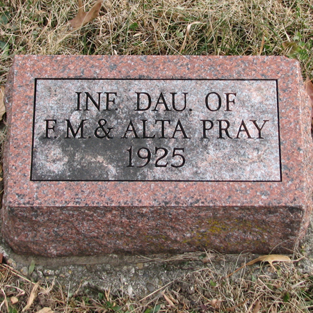 PRAY, INFANT DAUGHTER - Wayne County, Iowa | INFANT DAUGHTER PRAY 