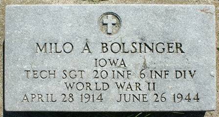 BOLSINGER, MILO A. - Winnebago County, Iowa | MILO A. BOLSINGER 
