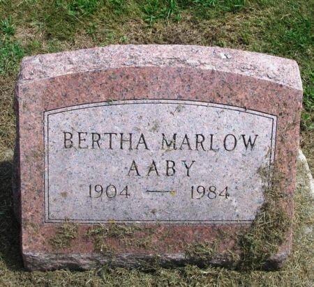 MARLOW AABY, BERTHA - Winneshiek County, Iowa | BERTHA MARLOW AABY 