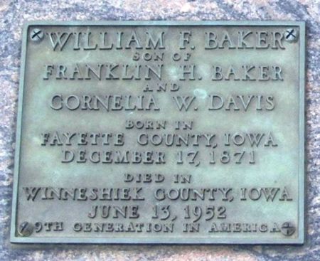 BAKER, WILLIAM FRANKLIN - Winneshiek County, Iowa | WILLIAM FRANKLIN BAKER 