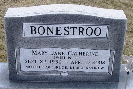 WIELING BONESTROO, MARY JANE CATHERINE - Winneshiek County, Iowa | MARY JANE CATHERINE WIELING BONESTROO 