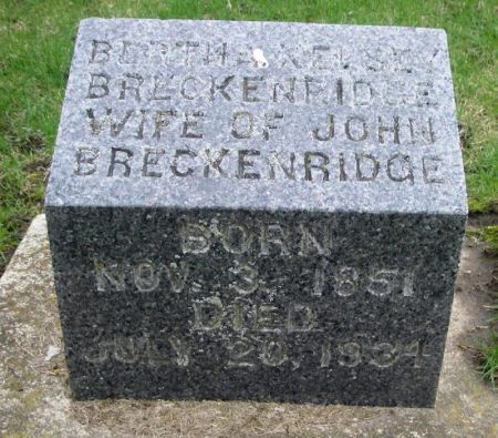 KELSEY BRECKENRIDGE, BERTHA - Winneshiek County, Iowa | BERTHA KELSEY BRECKENRIDGE 
