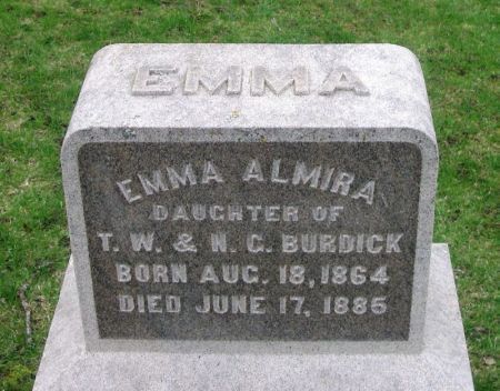BURDICK, EMMA ALMIRA - Winneshiek County, Iowa | EMMA ALMIRA BURDICK 