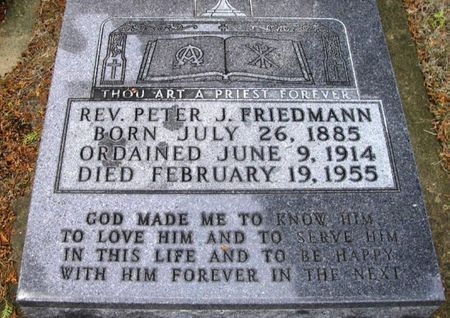 FRIEDMANN, PETER J. REV. - Winneshiek County, Iowa | PETER J. REV. FRIEDMANN 