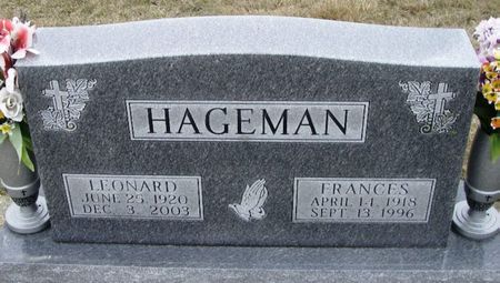 HAGEMAN, LEONARD AUGUST - Winneshiek County, Iowa | LEONARD AUGUST HAGEMAN 