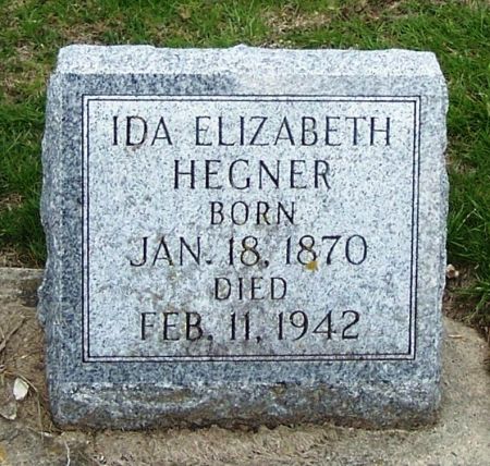 HEGNER, IDA ELIZABETH - Winneshiek County, Iowa | IDA ELIZABETH HEGNER 