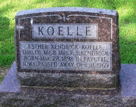 KENDRICK KOELLE, ESTHER - Winneshiek County, Iowa | ESTHER KENDRICK KOELLE 