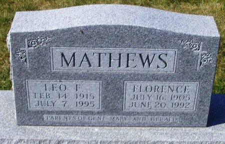 MATHEWS, FLORENCE - Winneshiek County, Iowa | FLORENCE MATHEWS 