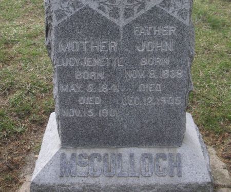 MCCULLOCH, LUCY JENETTE - Winneshiek County, Iowa | LUCY JENETTE MCCULLOCH 