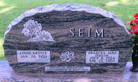 TAYLOR SEIM, FRANCES JANE - Winneshiek County, Iowa | FRANCES JANE TAYLOR SEIM 