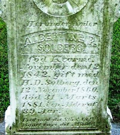KVARME SOLBERG, ALBERTINE P. - Winneshiek County, Iowa | ALBERTINE P. KVARME SOLBERG 
